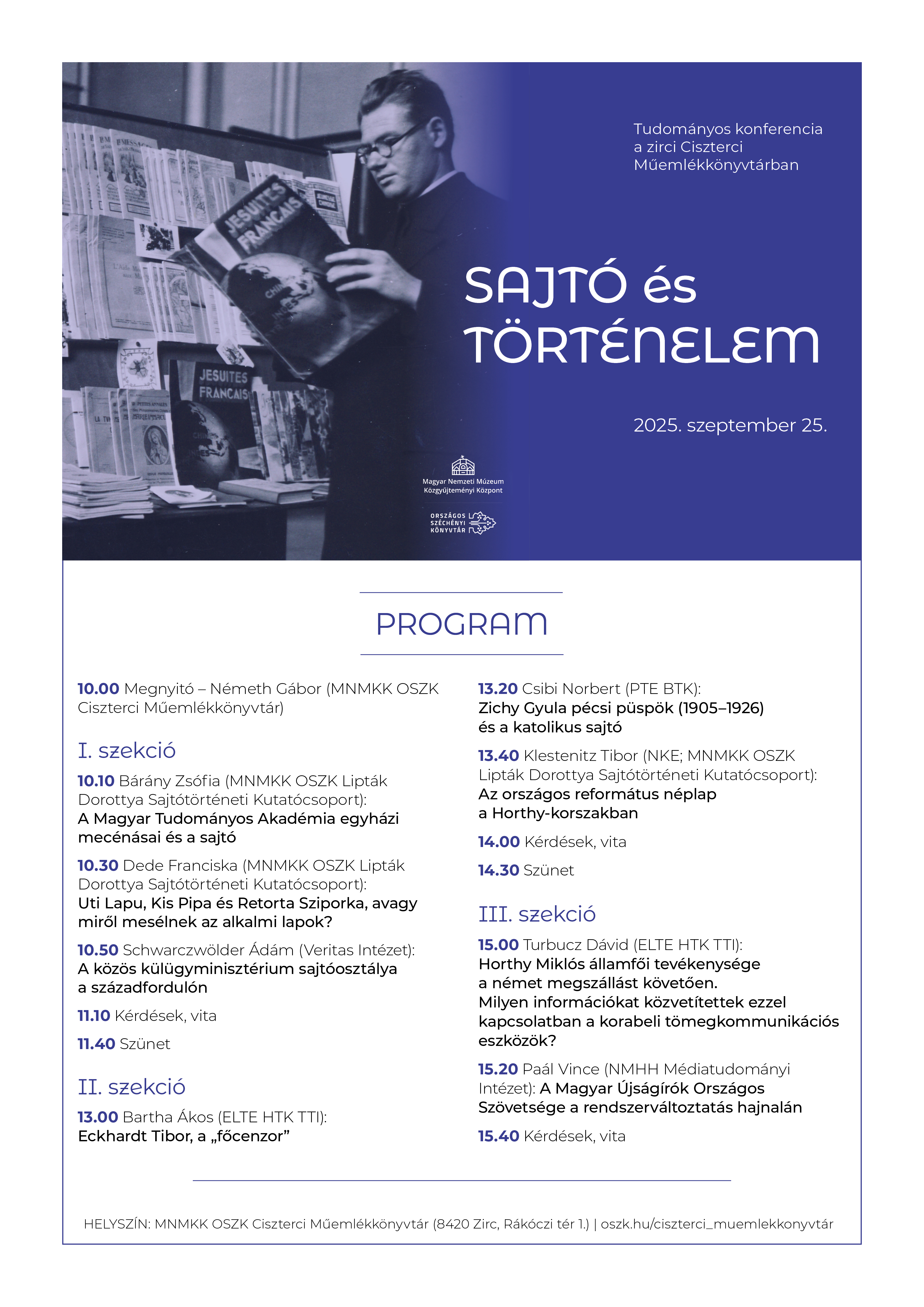 Plakt 119x83cm ZIRC Konferencia OSZK 2025